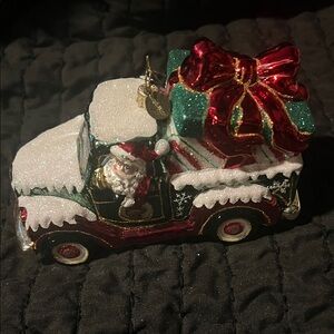 Christopher Radko Santa's Glittering Gift Truck Ornament